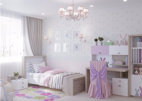 Мебель MIX BUNNY ABC-King pink для девочек с зайчиками
