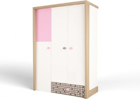 Шкаф трехдверный MIX ABC-King розовый и голубой