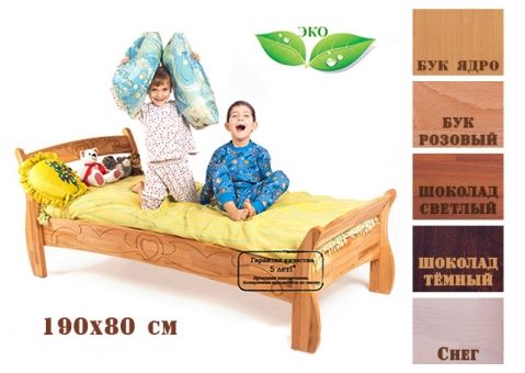 Кровать со спинкой Буковка из дерева 190x80