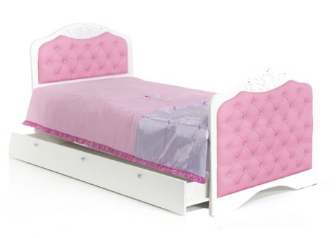Кровать Принцесса Сваровски с мягким изножьем