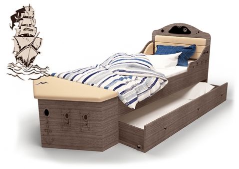 Кровать корабль Пират ABC-King с низким изножьем