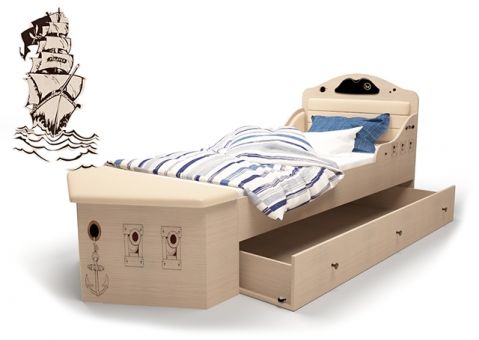Кровать корабль Пират ABC-King с низким изножьем