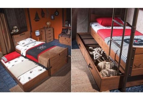 Детская двухъярусная кровать Black Pirate Cilek 20.13.1401.00