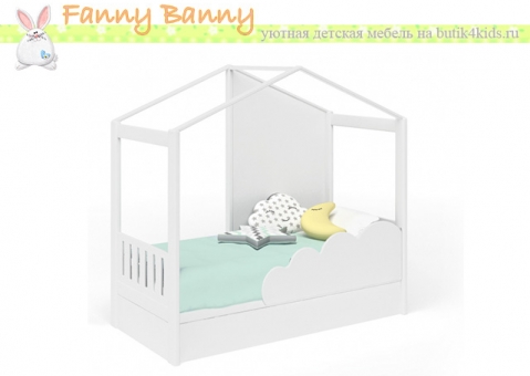 Кровать в виде домика Фанни Банни с бортом и магнитно-маркерной доской