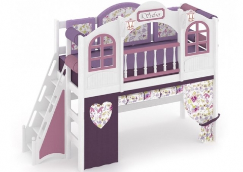 Кровать-чердак La Fleur с лестницей с торца