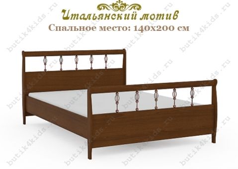 Кровать Итальянский мотив Гармония с металлическим декором