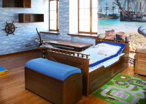 Кровать классическая Морской стиль