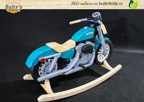 Детский мотоцикл-качалка из дерева Baby’s Garage