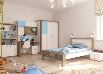 Детская кровать MIX ABC-King №1 розовая и голубая