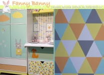 Шкаф малый Фанни Банни с рисунком Зайчик и 2 выкатными ящиками