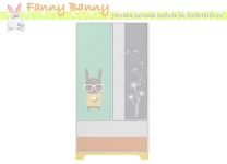 Шкаф малый Фанни Банни с рисунком Зайчик и 2 выкатными ящиками