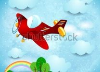 Фотообои детские Красный самолет
