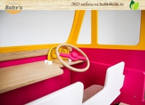 ЭКО кровать-машина для двоих детей Camper Two Baby’s Garage в виде автобуса