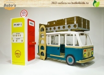 ЭКО шкаф бензоколонка Pump Baby’s Garage для игрушек со счётами